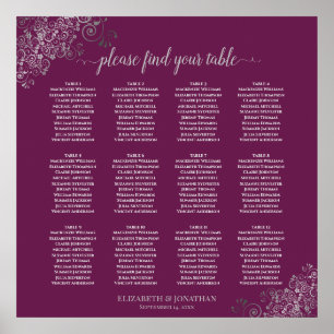 Affiche 12 Argent de table sur le Mariage Cassis