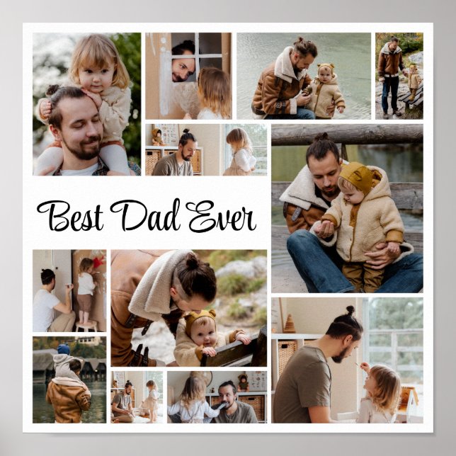 Affiche 12 Collage de photos Meilleur papa ever (Devant)