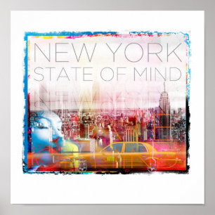 Affiche 12" d'état d'esprit de New York X12 "