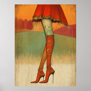 Affiche *~* 12 FD2 Automne Fille lunaire Automne Jambes ré