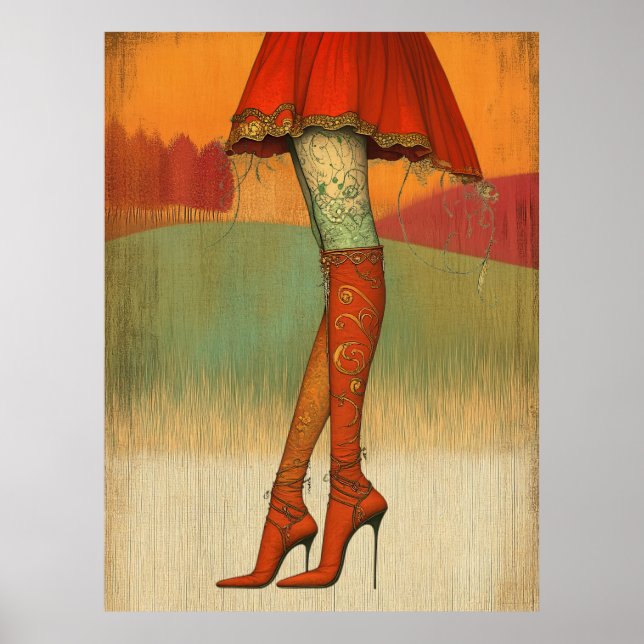 Affiche *~* 12 FD2 Automne Fille lunaire Automne Jambes ré (Devant)