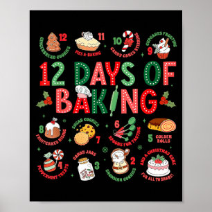 Affiche 12 Jours De Boulanger Pâtissier Noël Cuisinier Che