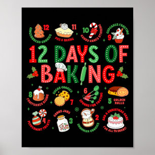 Affiche 12 Jours de boulanger pâtissier Noël cuisinier che