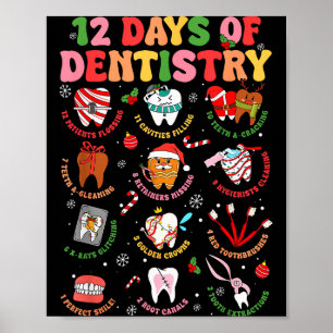 Affiche 12 Jours De Dentisterie Dentiste Noël Dent Noël De