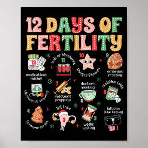 Affiche 12 Jours De Fertilité Ivf Infirmière Noël Ob Gyn T