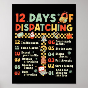 Affiche 12 Jours d'expédition Funny 911 Dispatcher Noël