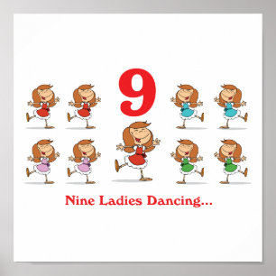 Affiche 12 jours neuf femmes dansent