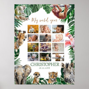 Affiche 12 mois de première année photo collage