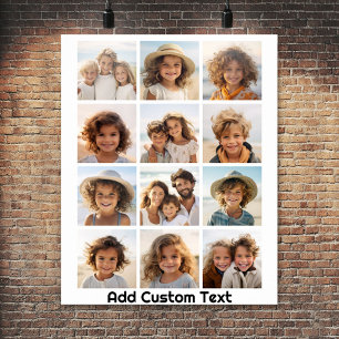 Affiche 12 Photo Instagram Collage - blanc avec type noir