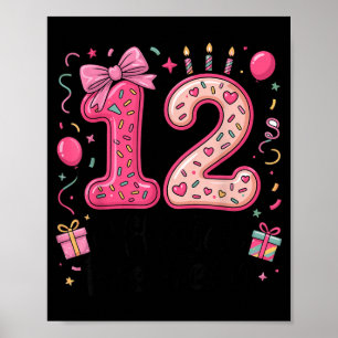 Affiche 12 Pré-Adolescente Coquette 12 Ans 12e Anniversair