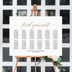 Affiche 12 Tables Élégant Trouvez Votre Place Plan de Tabl