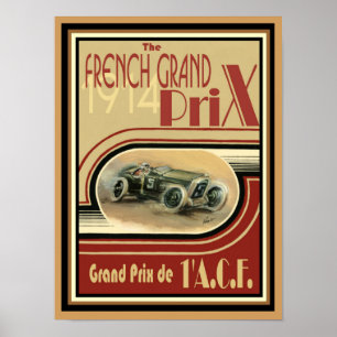 Affiche 12 x 16 de Grand prix de 1914 Français