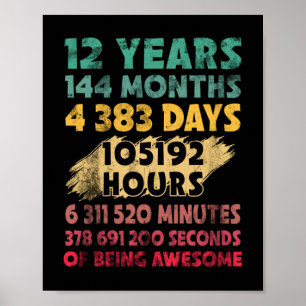Affiche 12e anniversaire 12 ans d'être génial