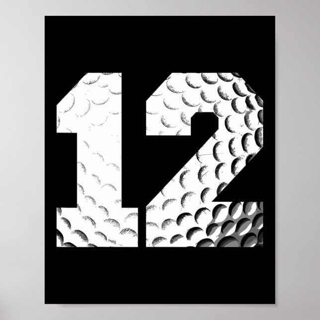 Affiche 12e anniversaire Boy Golf Player Golf 12 ans (Devant)
