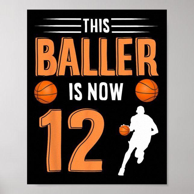 Affiche 12e anniversaire de basketball - Ce joueur est mai (Devant)