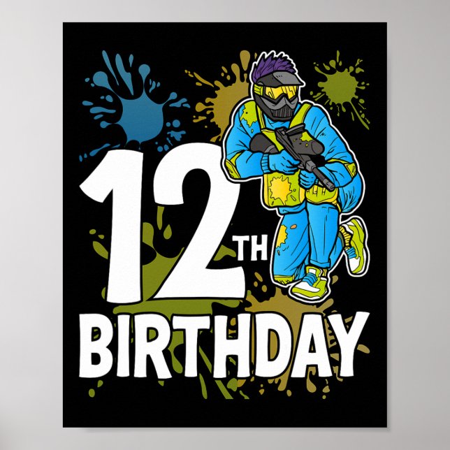 Affiche 12e anniversaire de la fête Paintll Joueur Joueur  (Devant)