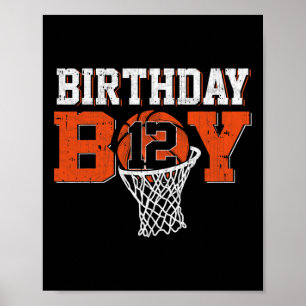 Affiche 12e anniversaire garçon de basketball Lover 12 ans