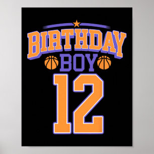 Affiche 12e anniversaire garçon de basketball Lover 12 ans