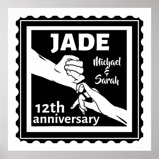 Affiche 12e anniversaire mariage traditionnel Jade (Devant)