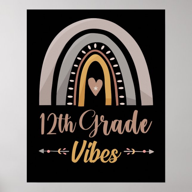 Affiche 12th Grade Vibes Twelfth Grade Back to School (Devant)