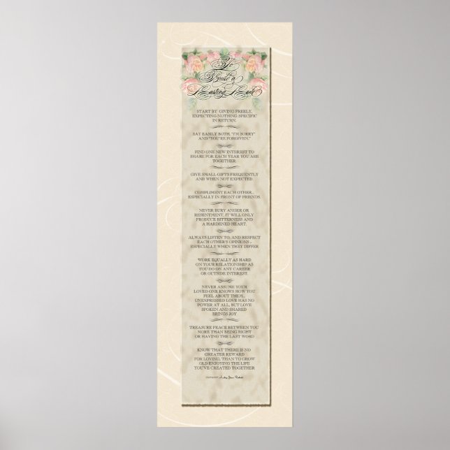 Affiche 12x36 Pour Construire un Amour Durable - Crème Ros (Devant)