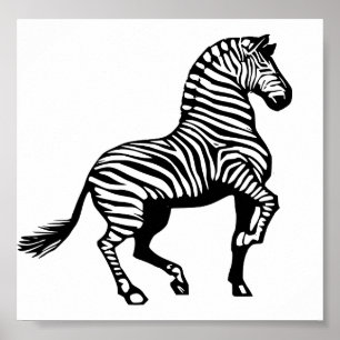 Affiche 1308759321_Vector_Clipart Zebra dessin animé sauva