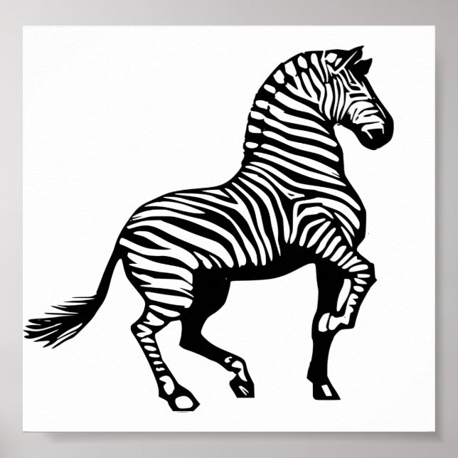 Affiche 1308759321_Vector_Clipart Zebra dessin animé sauva (Devant)
