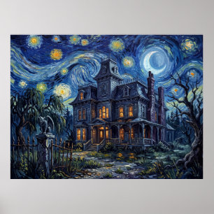Affiche 1313 Mockingbird Lane Munsters Nuit étoilée