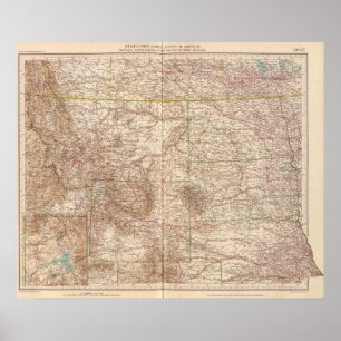 Affiche 13637 Mont, ND, écart-type, Wyo, Neb