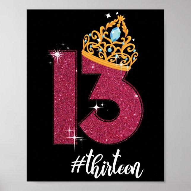 Affiche 13 ans Adolescent officiel 13e anniversaire Cadeau (Devant)