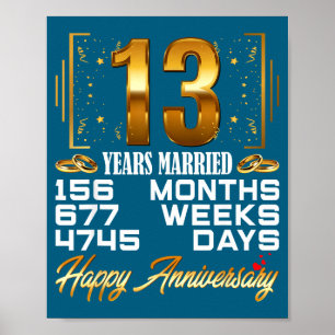 Affiche 13 ans de mariage 13e anniversaire de mariage