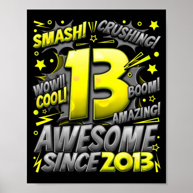 Affiche 13 ans pour garçons 13e anniversaire garçon 13 ans (Devant)