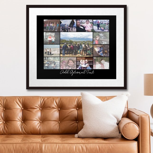 Affiche 13 Collage de photos Texte facultatif — CAN Edit B (Personalized Photo Poster)