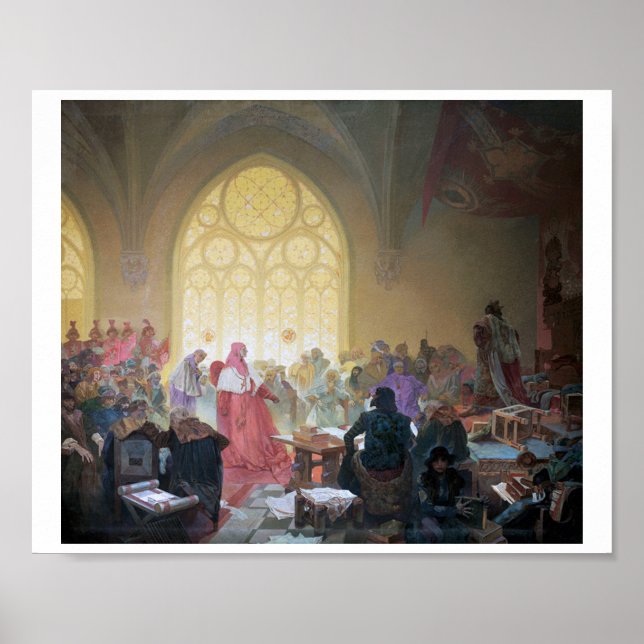Affiche #13 Le roi Hussite Jiri de Podebrady, Mucha (Devant)