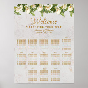 Affiche 13 Table Mariage Marbre Plan de Table Calla Lilies