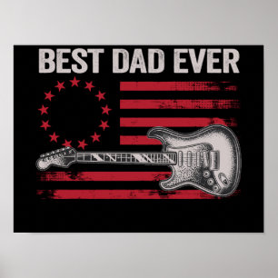 Affiche 13 Vintage Betsy Ross Guitare Papa Famille Assorti