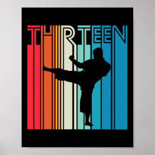Affiche 13e anniversaire Cadeau Karate Retro Taekwondo Mar