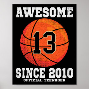 Affiche 13e anniversaire de basket-ball Van officiel 13 an