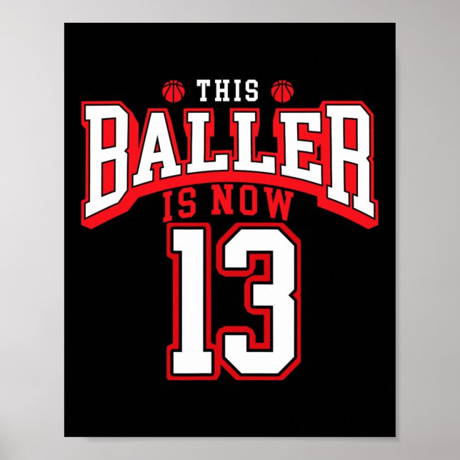 Affiche 13e anniversaire de basketball Lover 13 ans Annive (Devant)