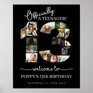 Affiche 13e anniversaire officiellement un collage photo a