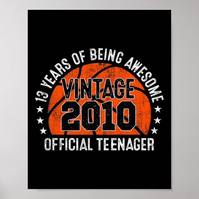 Affiche 13e anniversaire Vintage 2010 Adolescent officiel  (Devant)