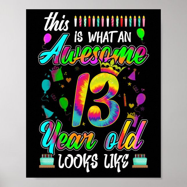 Affiche 13ème anniversaire Awesome 13 ans Il semble (Devant)