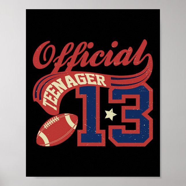 Affiche 13th Birthday Boy Official Teenager 13 Yrs Old Foo (Devant)