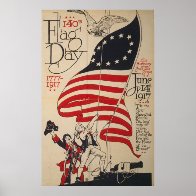 Affiche 140e Jour du drapeau 1777-1917 (Devant)