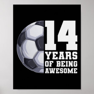 Affiche 14 Ans De Football Incroyable Pour Garçons 14e Ann
