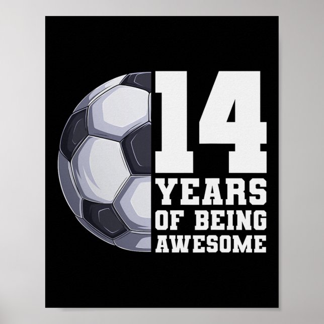Affiche 14 Ans De Football Incroyable Pour Garçons 14e Ann (Devant)