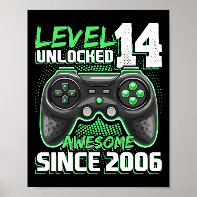 Affiche 14 Déverrouillé Awesome 2006 jeu vidéo 14e anniver (Devant)