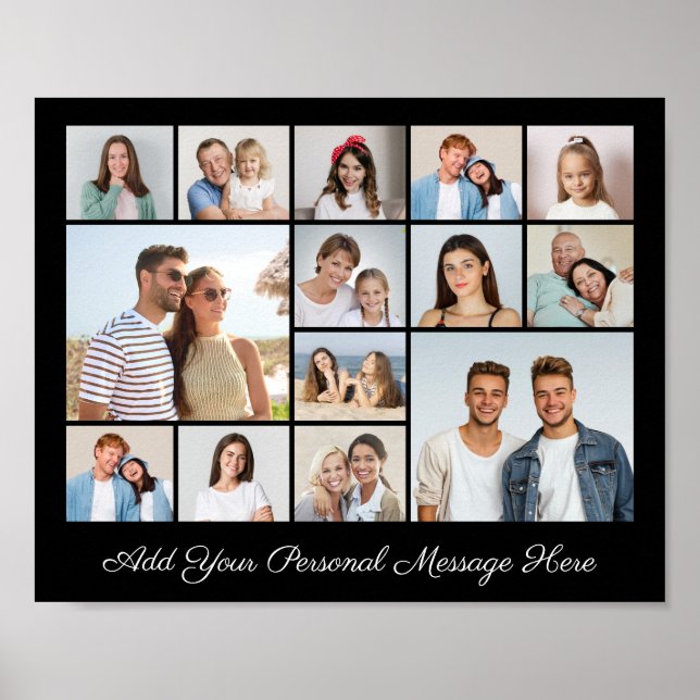 Affiche 14 Photo Collage Ajoutez Votre Propre Salutation (Devant)