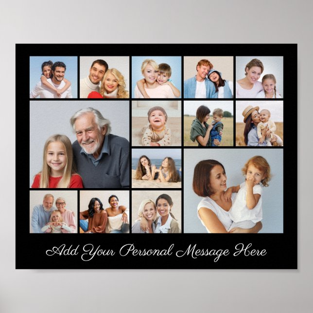 Affiche 14 Photo Collage Ajoutez Votre Propre Salutation (Devant)