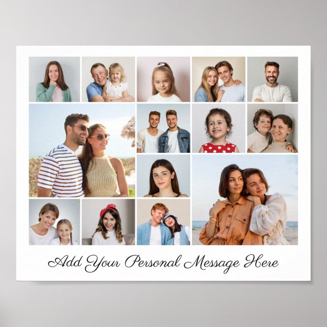 Affiche 14 Photo Collage Ajoutez Votre Propre Salutation (Devant)